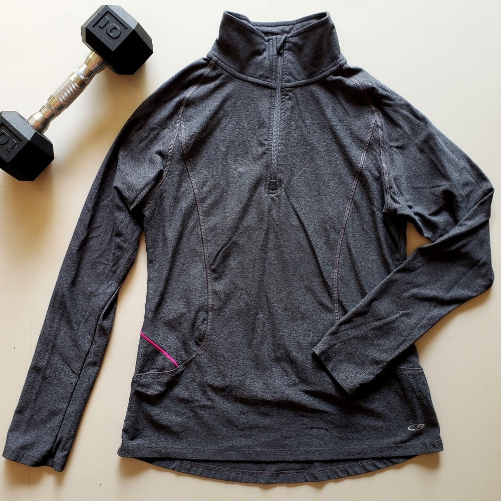 CG By Champion Grey/Pink Long Sleeve Workout Top